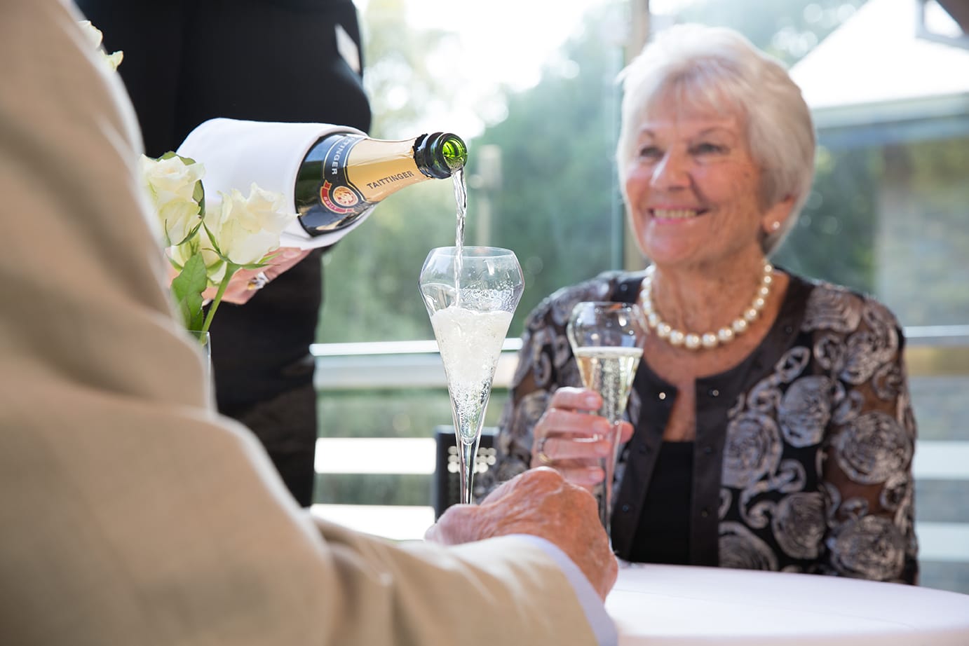 Enjoying a glass of champagne
